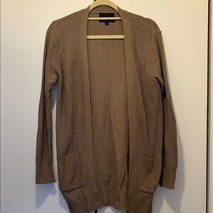Brown Open Front Cardigan